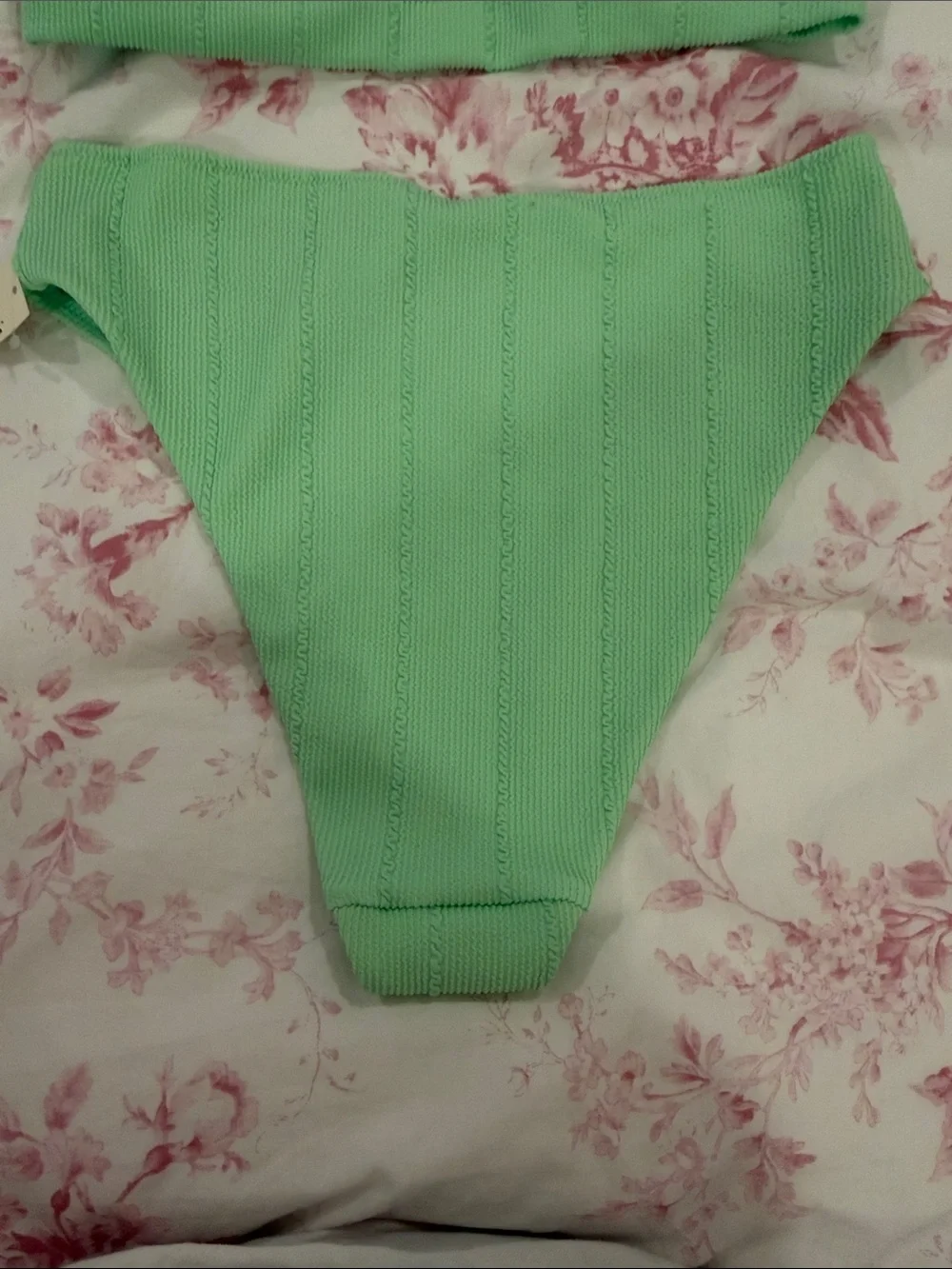 aerie Mint Ribbed Bikini Set